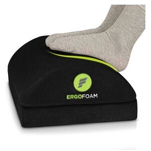 Ergonomic Black Foot Rest with Lime Accent